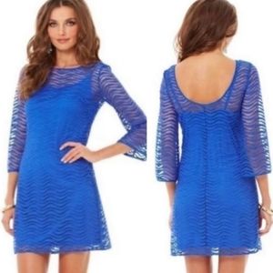Blue Lilly Pulitzer Wave Lace Topanga Shift Dress NWT